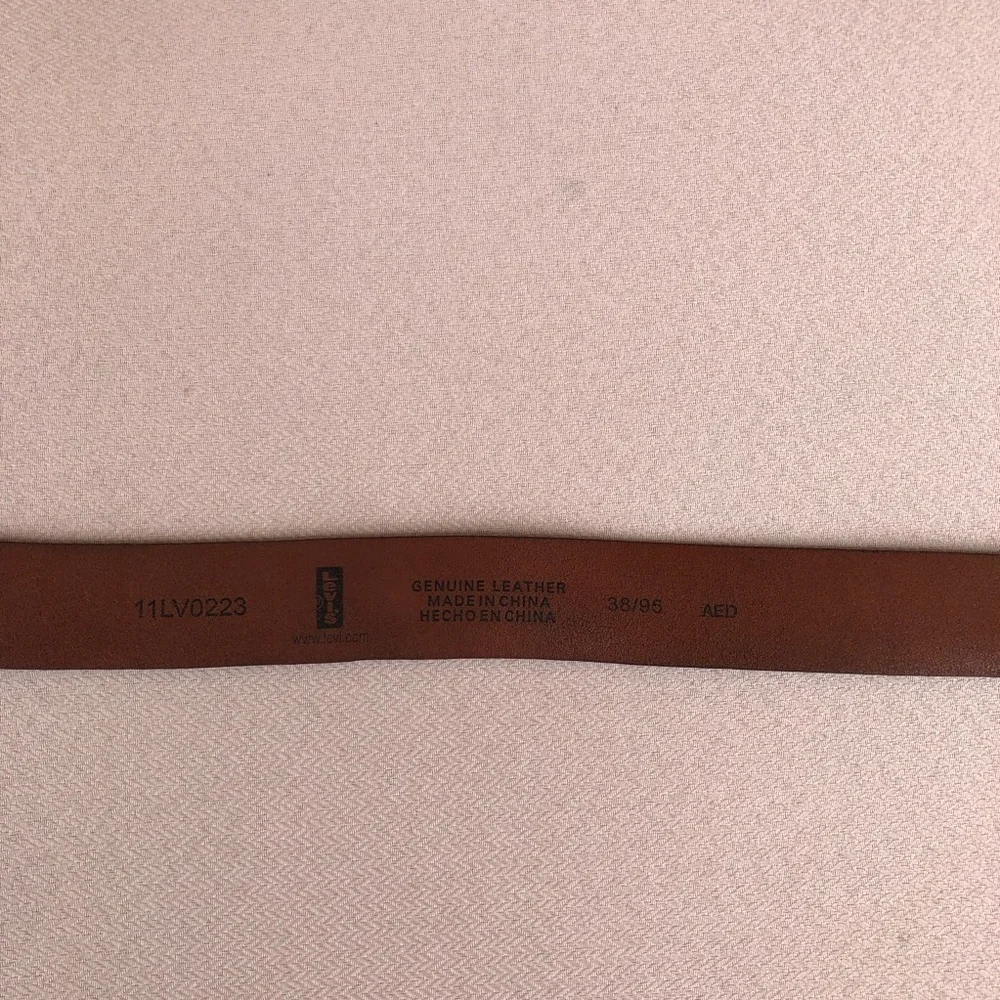 Levi’s Strauss & Co. Shotgun Leather Belt Brown Full Grain Brown Leather Size 38